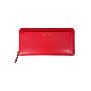 Women's Coach Darcy Accordion Zip Wallet Red Size Small